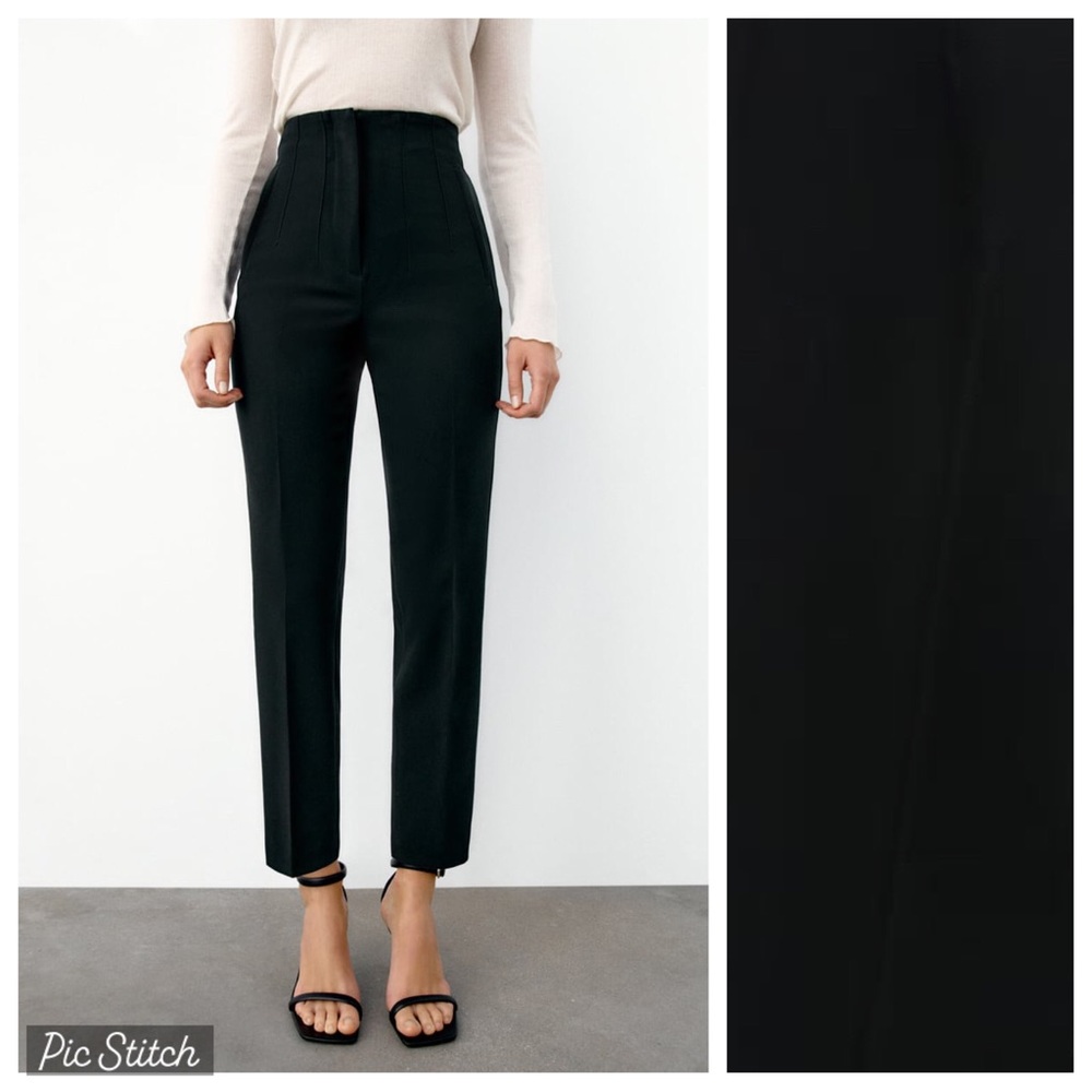 Zara High-Waist Black Trousers